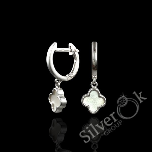 Сережки з Конюшиною 40056 (Родовані) - Зображення 1