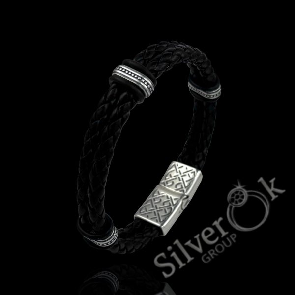 Шкіряний чоловічий браслет А-75196 - Зображення 1