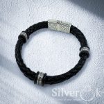 Шкіряний чоловічий браслет А-75196 - Зображення 3