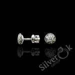 Круглі сережки з фіанітами А-82901 (Родовані)