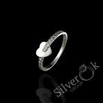 Каблучка з Серцем та фіанітами 3964 (Родована)