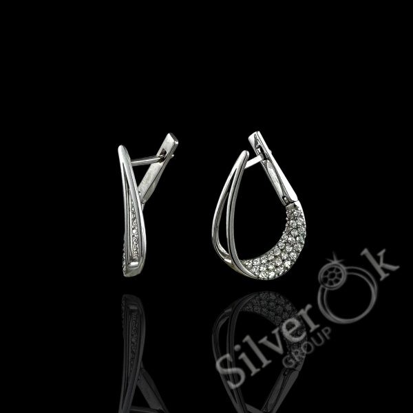 Стильні сережки 40015 (Родовані) - Зображення 1