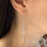 Сережки протяжки з Конюшиною 40048 (Родовані) - Зображення 2