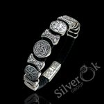 Браслет з плетеної шкіри з різними вставками А-75286