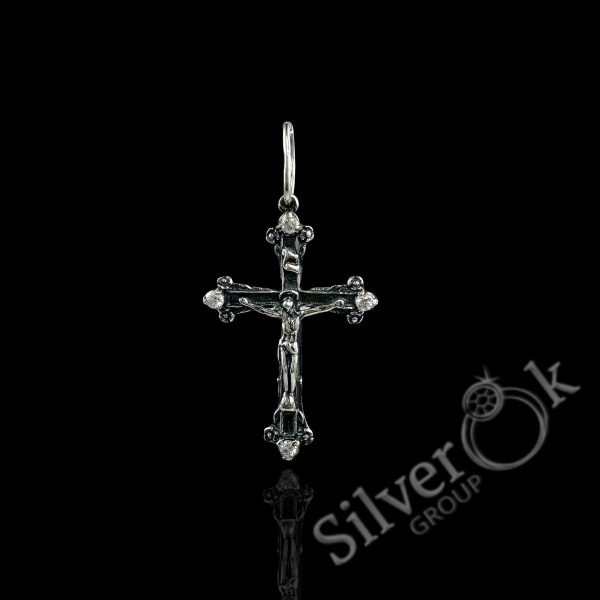 Хрестик з фіанітами 35013 - Зображення 1