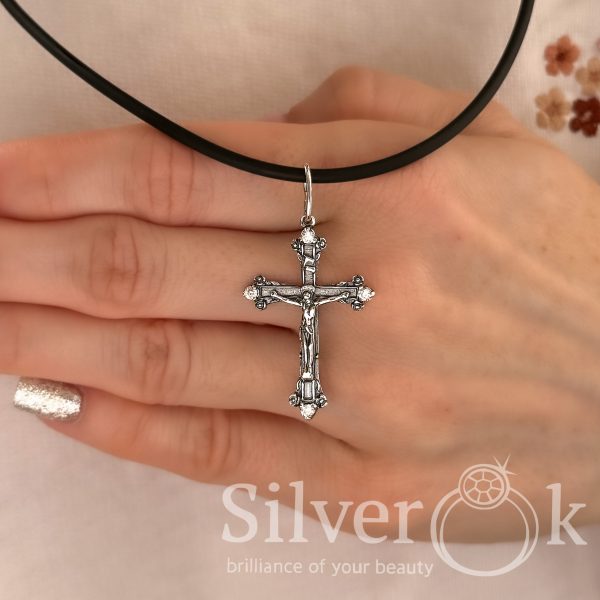 Хрестик з фіанітами 35013 - Зображення 2