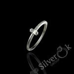 Ніжна каблучка з фіанітами 3966 (Родована)