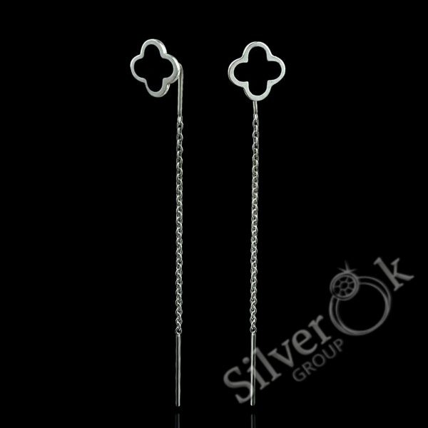 Сережки протяжки Конюшина 40083 (Родовані) - Зображення 1