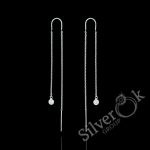 Сережки протяжки з фіанітами 40058 (Родовані)