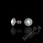 Круглі сережки з Перламутром А-82910 (Родовані)