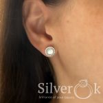 Круглі сережки з Перламутром А-82910 (Родовані) - Зображення 2