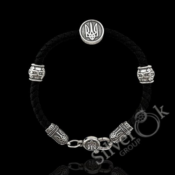 Браслет шовковий з Тризубом 471.32/17 - Зображення 1