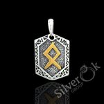 Підвіска Руна Одал з позолотою 7378