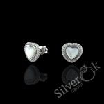 Сережки Сердечка з Перламутром А-82909 (Родовані)