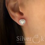 Сережки Сердечка з Перламутром А-82909 (Родовані) - Зображення 2