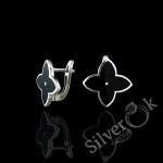 Сережки Квітка з емаллю 7182 (Родовані)