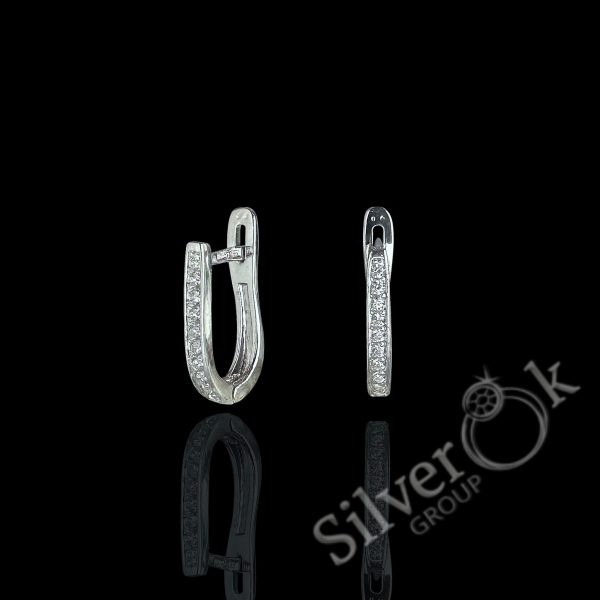 Сережки з доріжкою фіанітів 7184р (Родовані) - Зображення 1