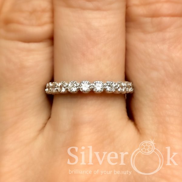 Каблучка з доріжкою фіанітів 8090р (Родована) - Зображення 2