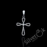 Хрестик з фіанітами А-84628 (Родований)